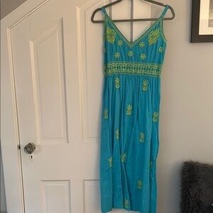 Gretchen Scott Designs Blue Maxi Sundress Spaghetti Strap